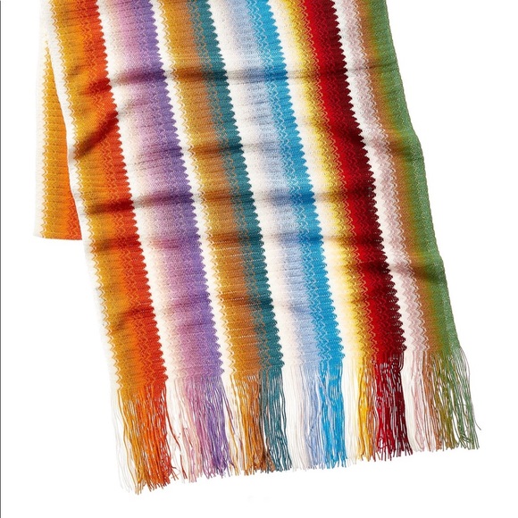 NWT Iconic Missoni Chevron Wool Blend Scarf - Picture 3 of 5